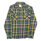 LEVI'S Mens Green & Yellow Check Cotton Blend Shirt L Classic Casual Button-Up