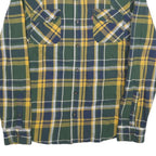 LEVI'S Mens Green & Yellow Check Cotton Blend Shirt L Classic Casual Button-Up