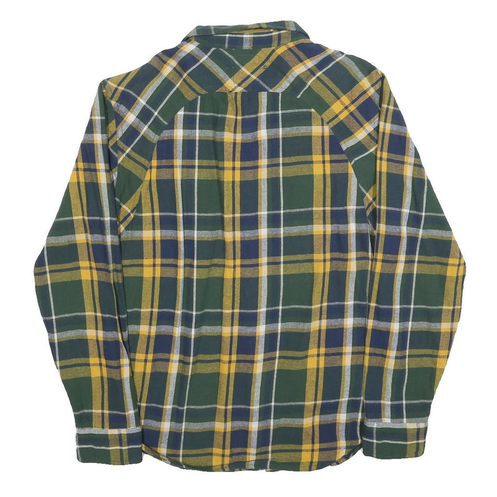 LEVI'S Mens Green & Yellow Check Cotton Blend Shirt L Classic Casual Button-Up