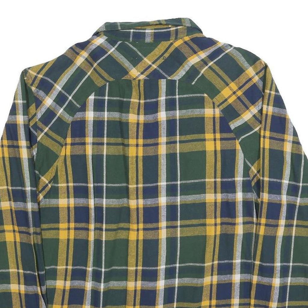 LEVI'S Mens Green & Yellow Check Cotton Blend Shirt L Classic Casual Button-Up