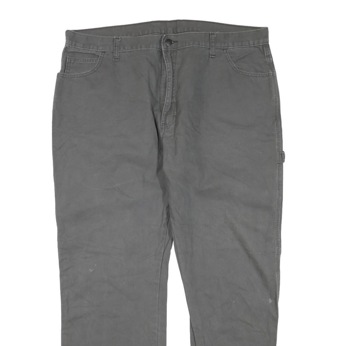 DICKIES Womens Grey Cotton Blend Regular Straight Trousers W40 L30 Workwear