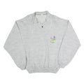 Mens Grey Cotton Blend Sweatshirt XL Embroidered Golf Motif Pullover Casual