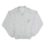 Mens Grey Cotton Blend Sweatshirt XL Embroidered Golf Motif Pullover Casual