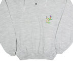 Mens Grey Cotton Blend Sweatshirt XL Embroidered Golf Motif Pullover Casual