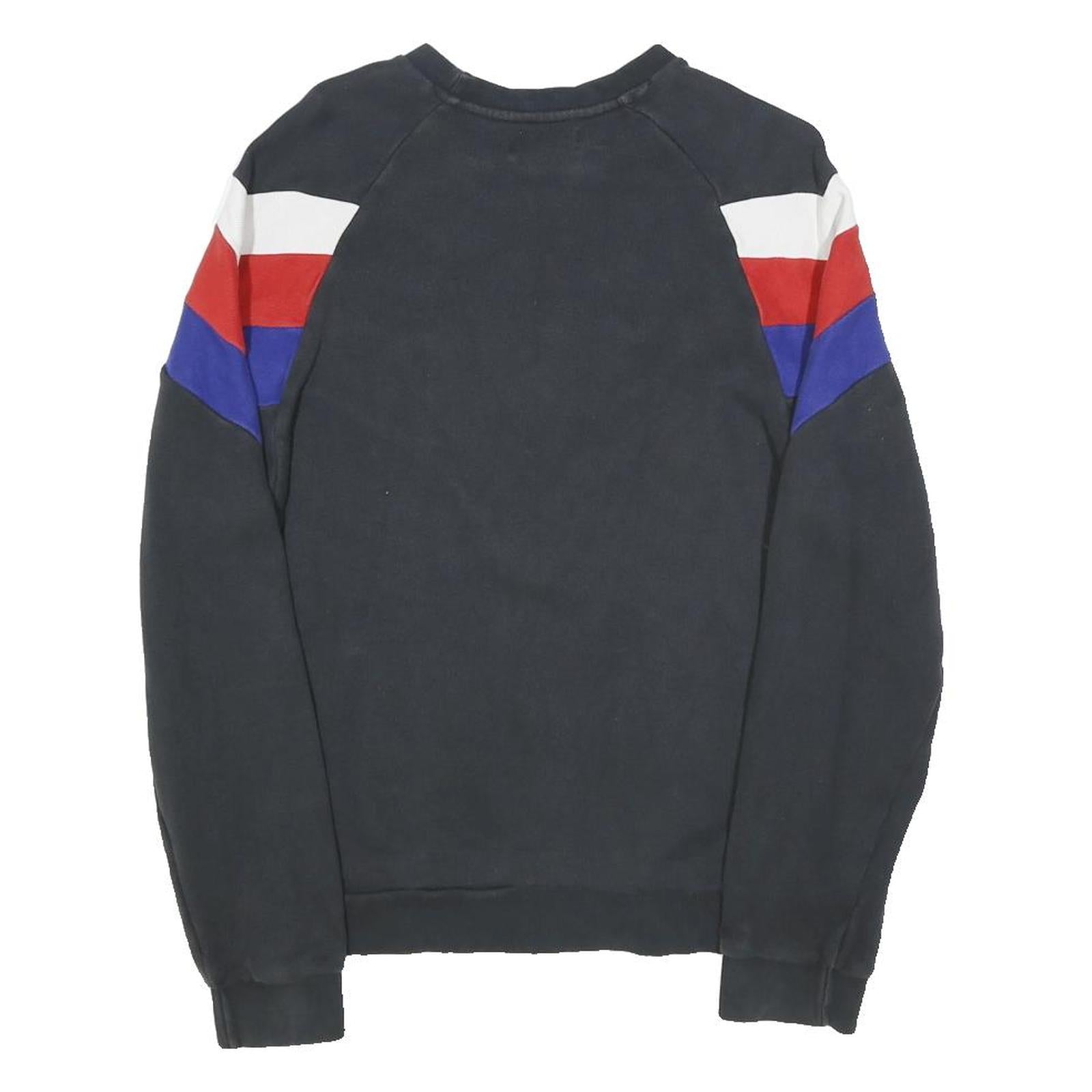 ADIDAS ORIGINALS Mens Black Red & Blue Crew Neck M Retro Colourblock Sweatshirt