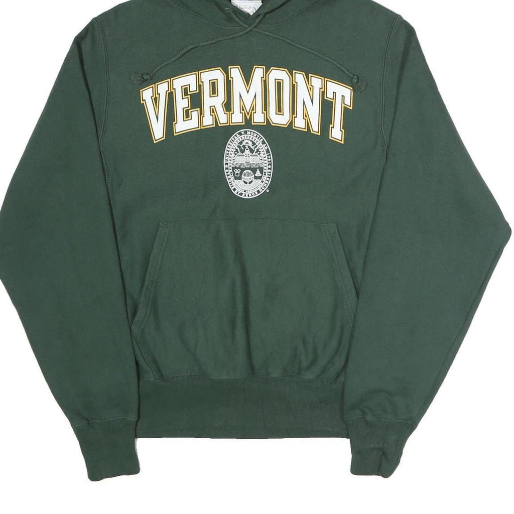 CHAMPION REVERSE WEAVE Mens Green Vermont Pullover Hoodie S Cotton Blend Casual