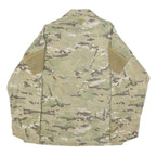 Mens Beige & Green Camouflage Military Style Button Jacket M Cotton Blend