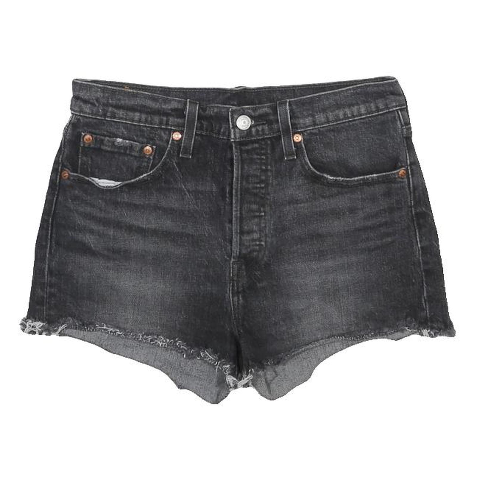 LEVI'S Womens Denim Black Cut-Off Shorts M W29 Distressed Hem Casual