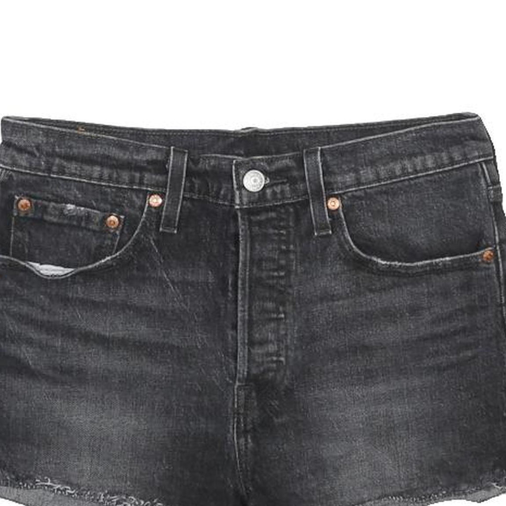 LEVI'S Womens Denim Black Cut-Off Shorts M W29 Distressed Hem Casual