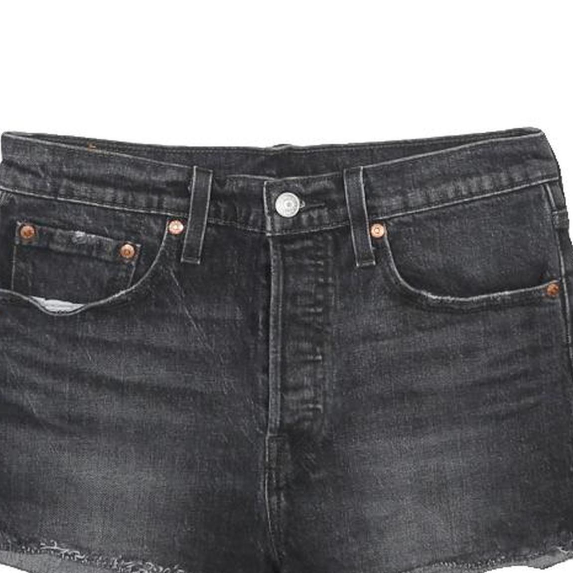 LEVI'S Womens Denim Black Cut-Off Shorts M W29 Distressed Hem Casual