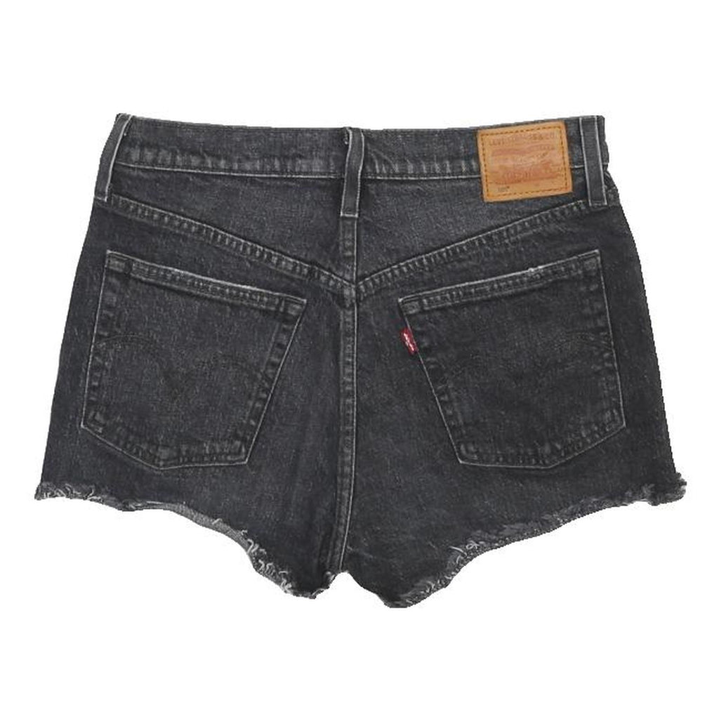 LEVI'S Womens Denim Black Cut-Off Shorts M W29 Distressed Hem Casual