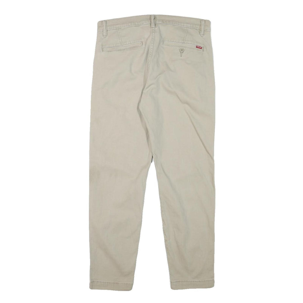 LEVI'S Mens Slim Beige Cotton Blend Slim Trousers W30 L27 Casual Zip Closure