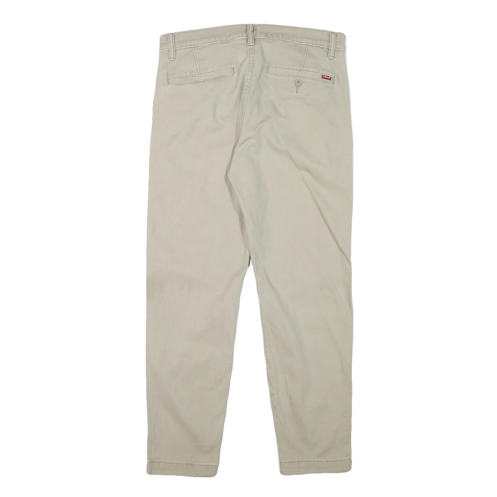 LEVI'S Mens Slim Beige Cotton Blend Slim Trousers W30 L27 Casual Zip Closure
