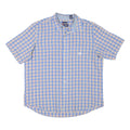 CHAPS Mens Blue & Beige Check Shirt XL Cotton Blend Classic Casual