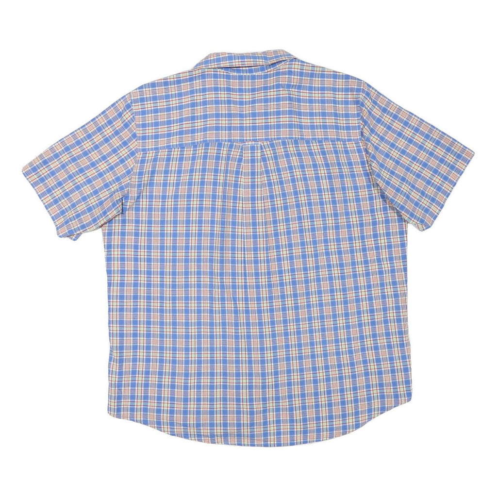 CHAPS Mens Blue & Beige Check Shirt XL Cotton Blend Classic Casual