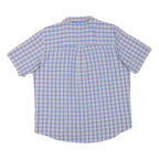 CHAPS Mens Blue & Beige Check Shirt XL Cotton Blend Classic Casual