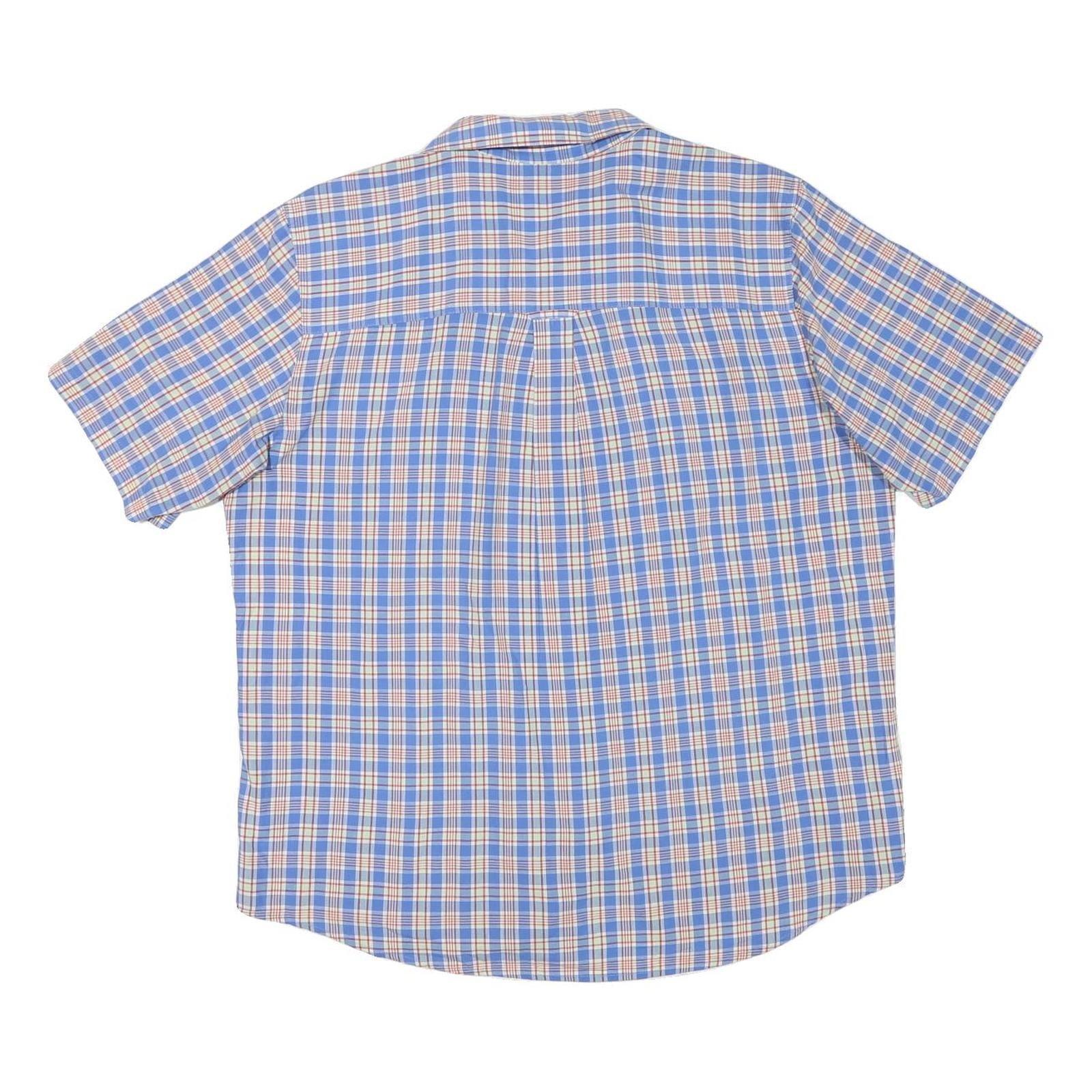 CHAPS Mens Blue & Beige Check Shirt XL Cotton Blend Classic Casual