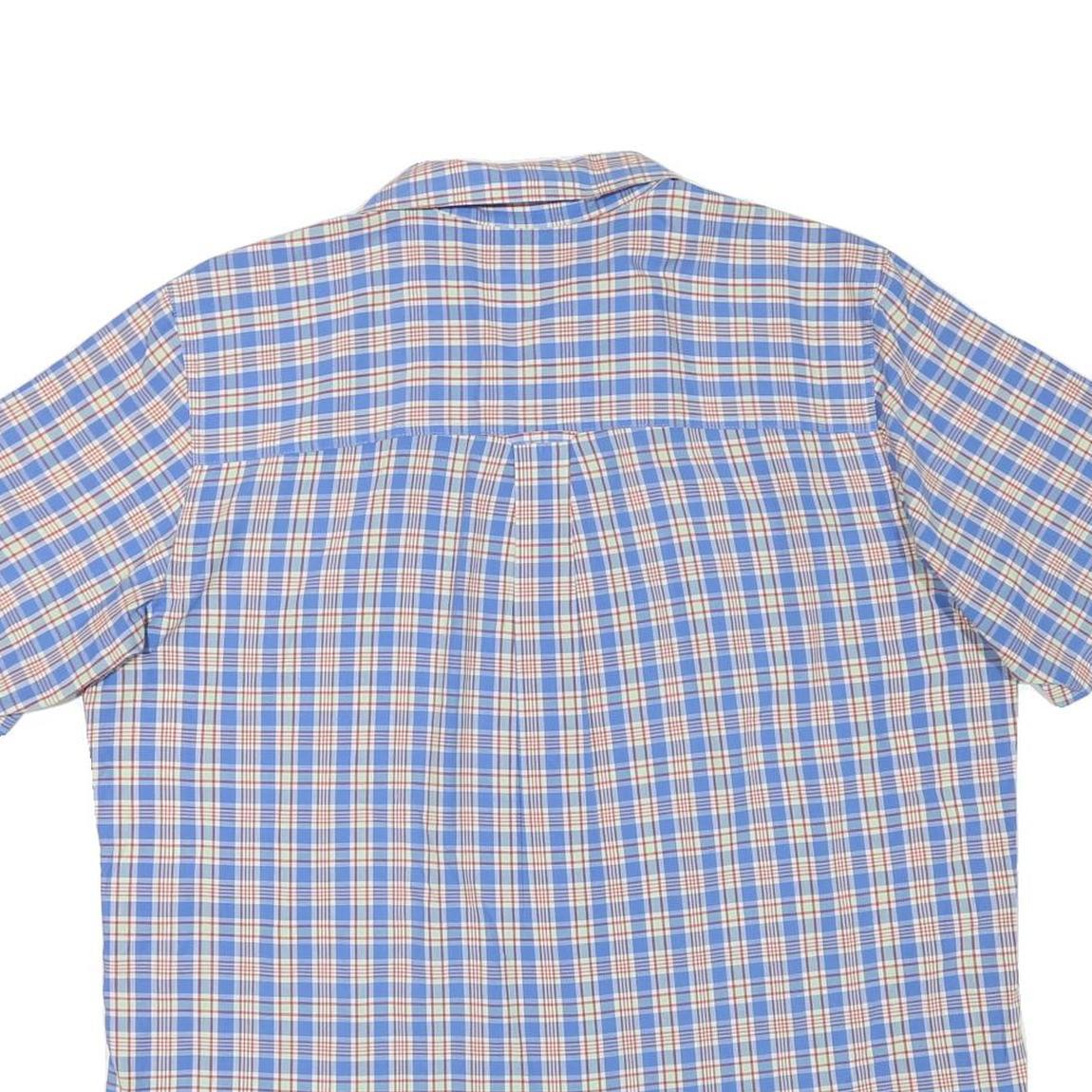 CHAPS Mens Blue & Beige Check Shirt XL Cotton Blend Classic Casual