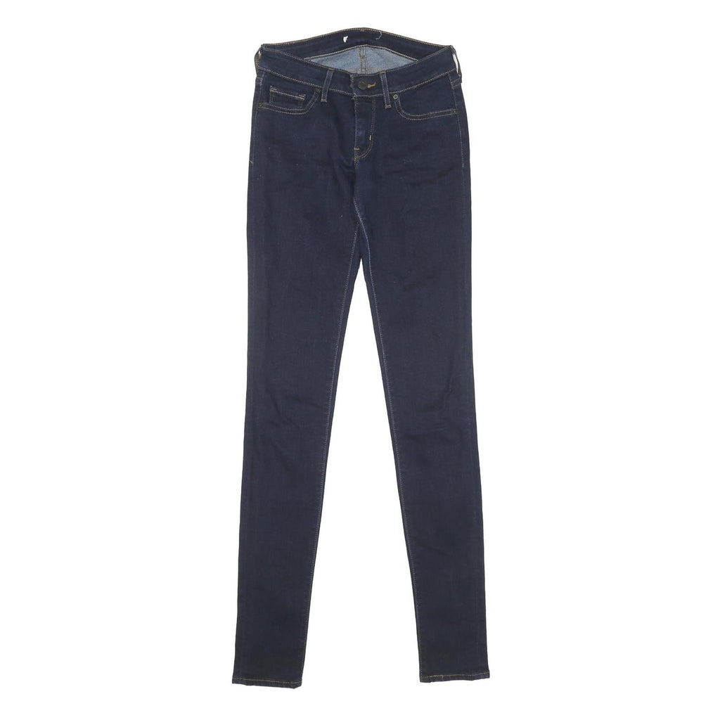 LEVI'S Womens Jeans Blue Slim Skinny Denim Raw W24 L34 Stretch Cotton Blend