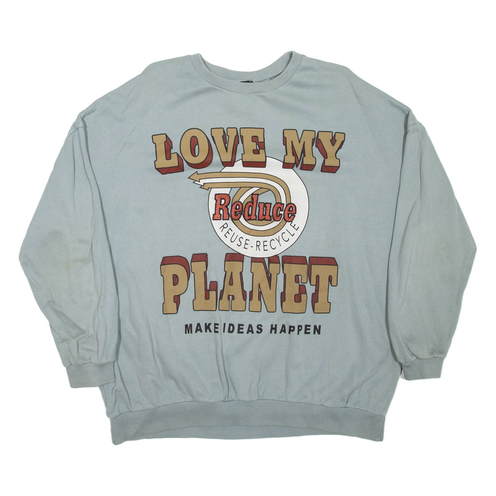 PULL & BEAR Love My Planet Womens Sweatshirt Grey S