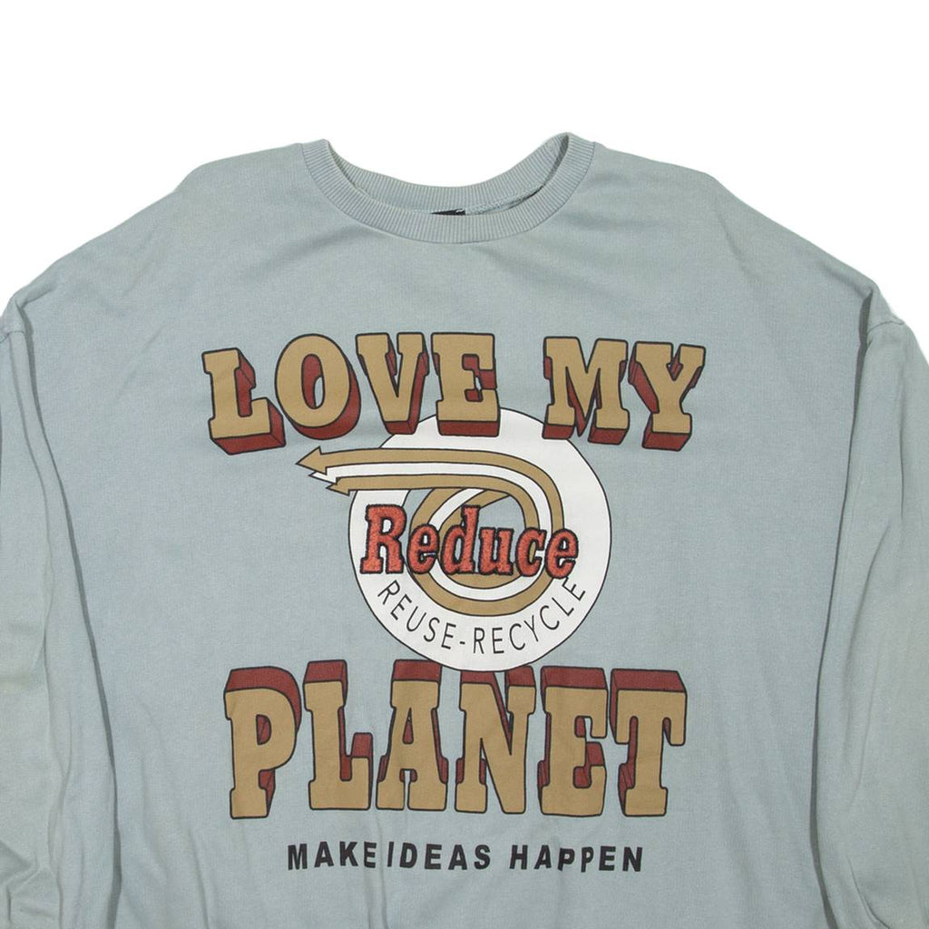 PULL & BEAR Love My Planet Womens Sweatshirt Grey S