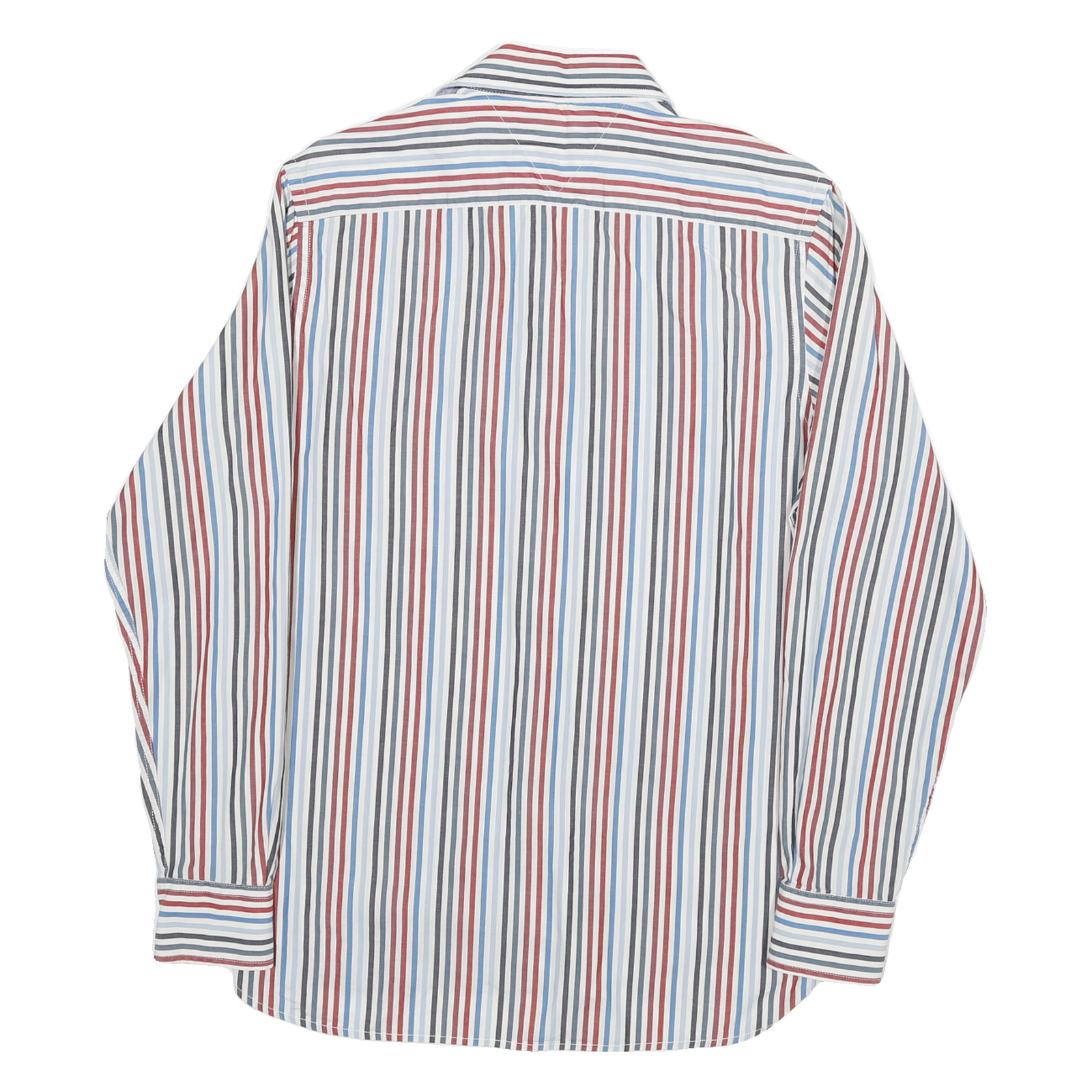 TOMMY HILFIGER Mens Blue & Red & White Striped Shirt S Cotton Blend Classic Fit