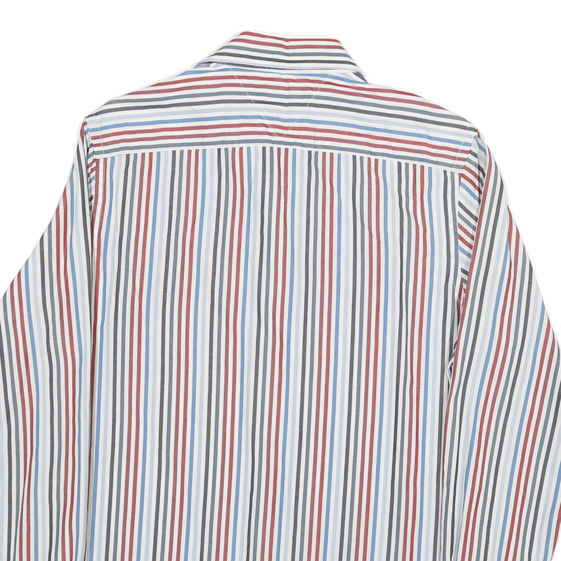 TOMMY HILFIGER Mens Blue & Red & White Striped Shirt S Cotton Blend Classic Fit