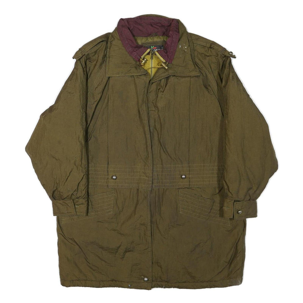 HOT SPICES Womens Olive Green Jacket M Polyester Blend Zip Classic Casual