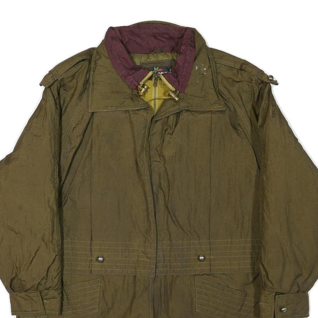 HOT SPICES Womens Olive Green Jacket M Polyester Blend Zip Classic Casual