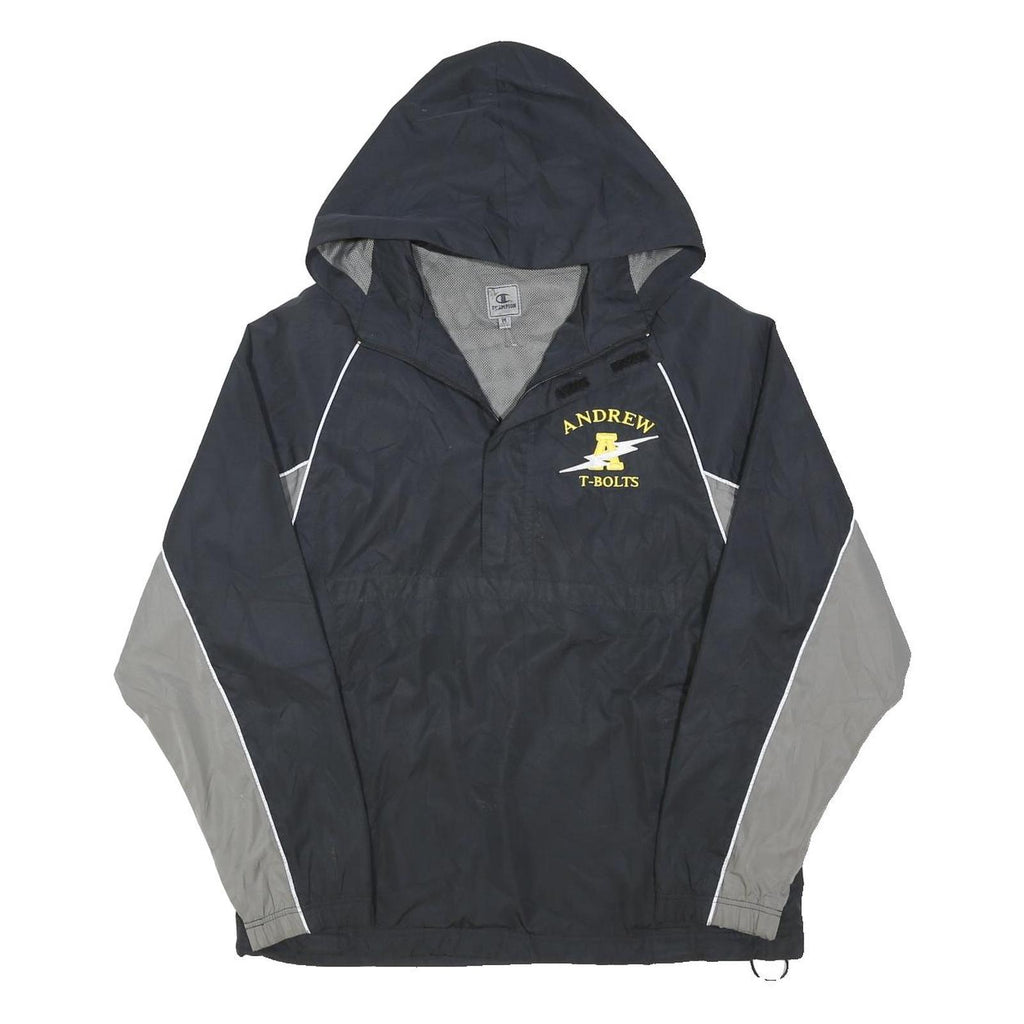 CHAMPION Mens Black & Grey Andrew T-Bolts Pullover Zip Jacket Polyester Blend M