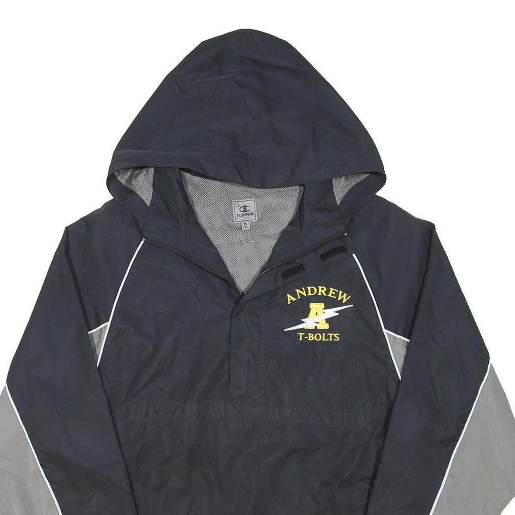 CHAMPION Mens Black & Grey Andrew T-Bolts Pullover Zip Jacket Polyester Blend M