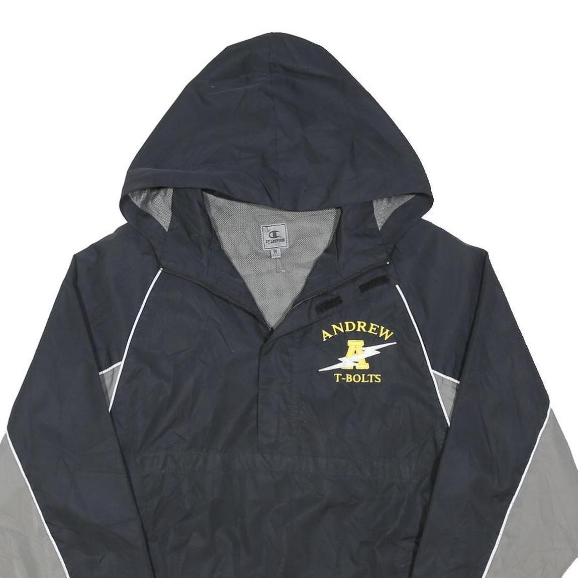 CHAMPION Mens Black & Grey Andrew T-Bolts Pullover Zip Jacket Polyester Blend M