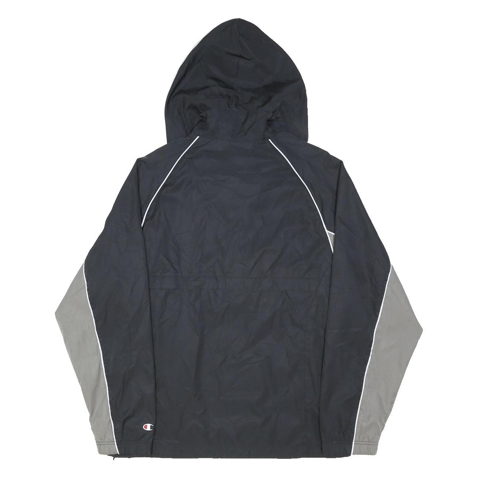 CHAMPION Mens Black & Grey Andrew T-Bolts Pullover Zip Jacket Polyester Blend M