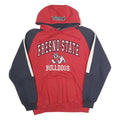 COLLOSEUM Mens Red & Navy Fresno State Bulldogs Hoodie L Cotton Hooded