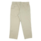 DICKIES Mens Cotton Blend Beige Classic Straight Trousers W40 L29 Workwear Zip