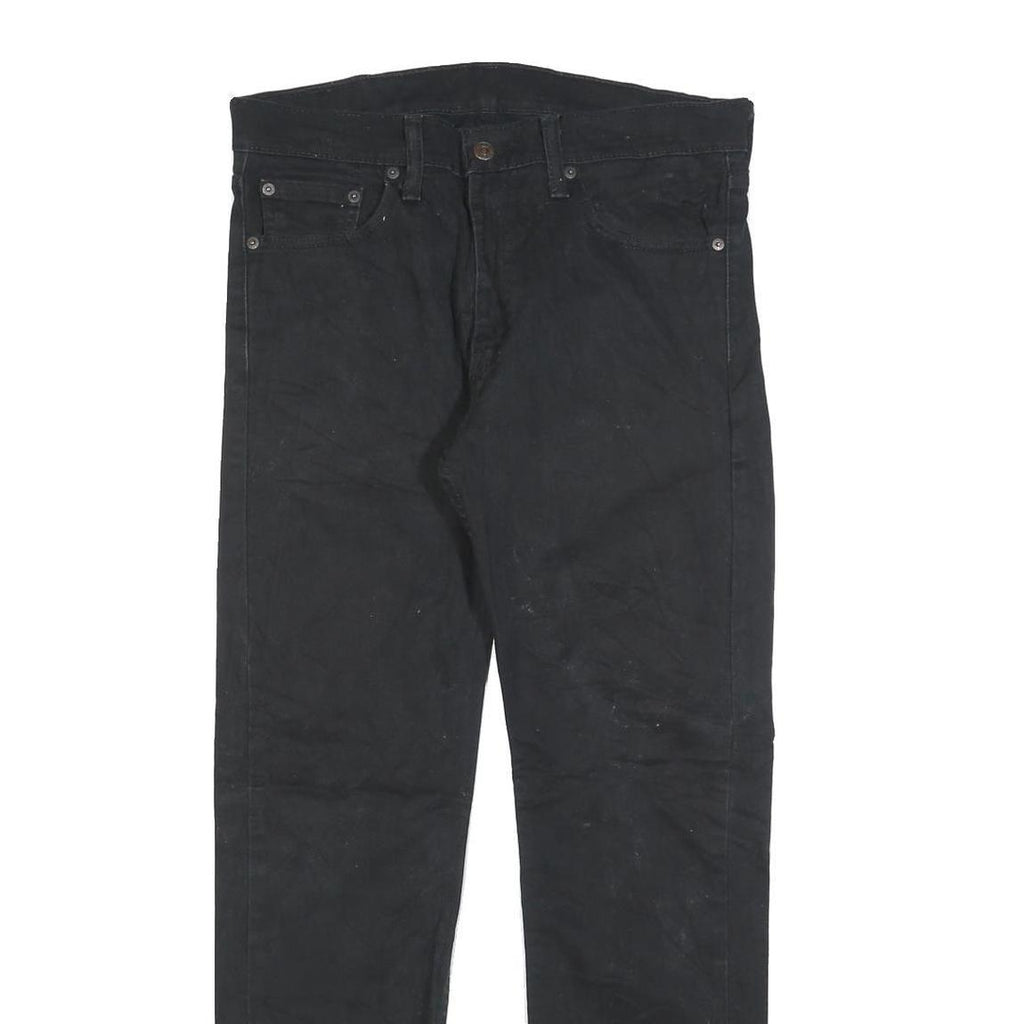 LEVI'S 513 Mens Black Regular Skinny Denim Raw W31 L27 Distressed Hem Jeans