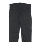 LEVI'S 513 Mens Black Regular Skinny Denim Raw W31 L27 Distressed Hem Jeans