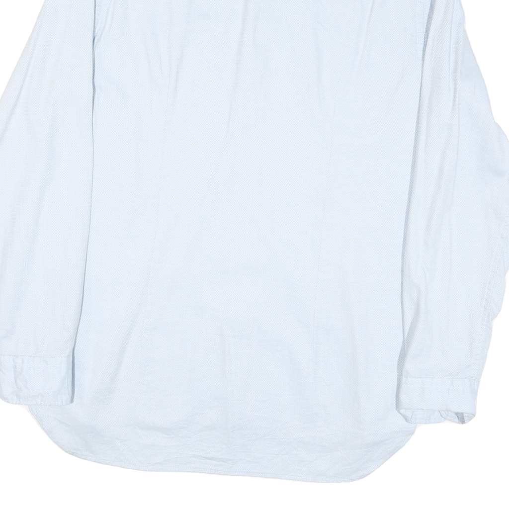 TOMMY HILFIGER Mens Blue L Button Down Casual Shirt Cotton Blend Long Sleeve