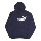 PUMA Mens Navy Blue Logo Print Pullover Hoodie M Casual Sportswear