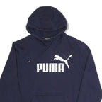 PUMA Mens Navy Blue Logo Print Pullover Hoodie M Casual Sportswear