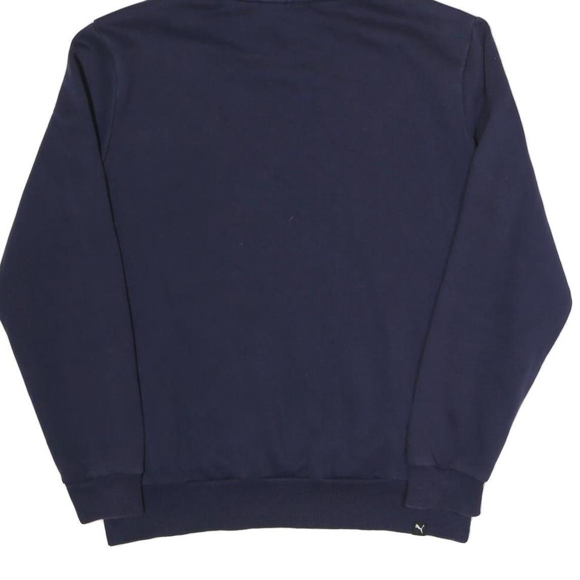 PUMA Mens Navy Blue Logo Print Pullover Hoodie M Casual Sportswear