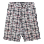 AVIREX Mens Cotton Blend Grey Black & Red Patchwork Casual Shorts M W32