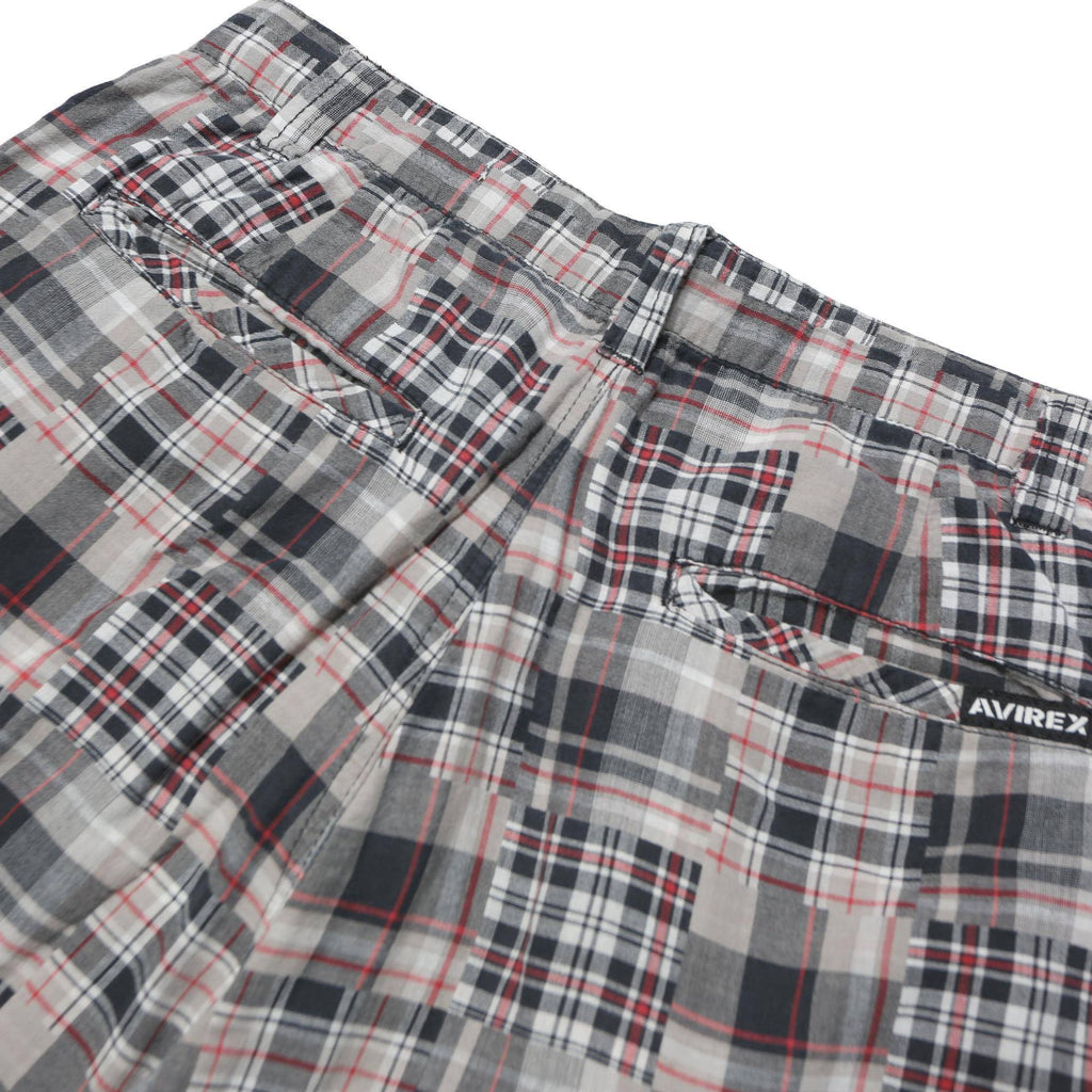 AVIREX Mens Cotton Blend Grey Black & Red Patchwork Casual Shorts M W32