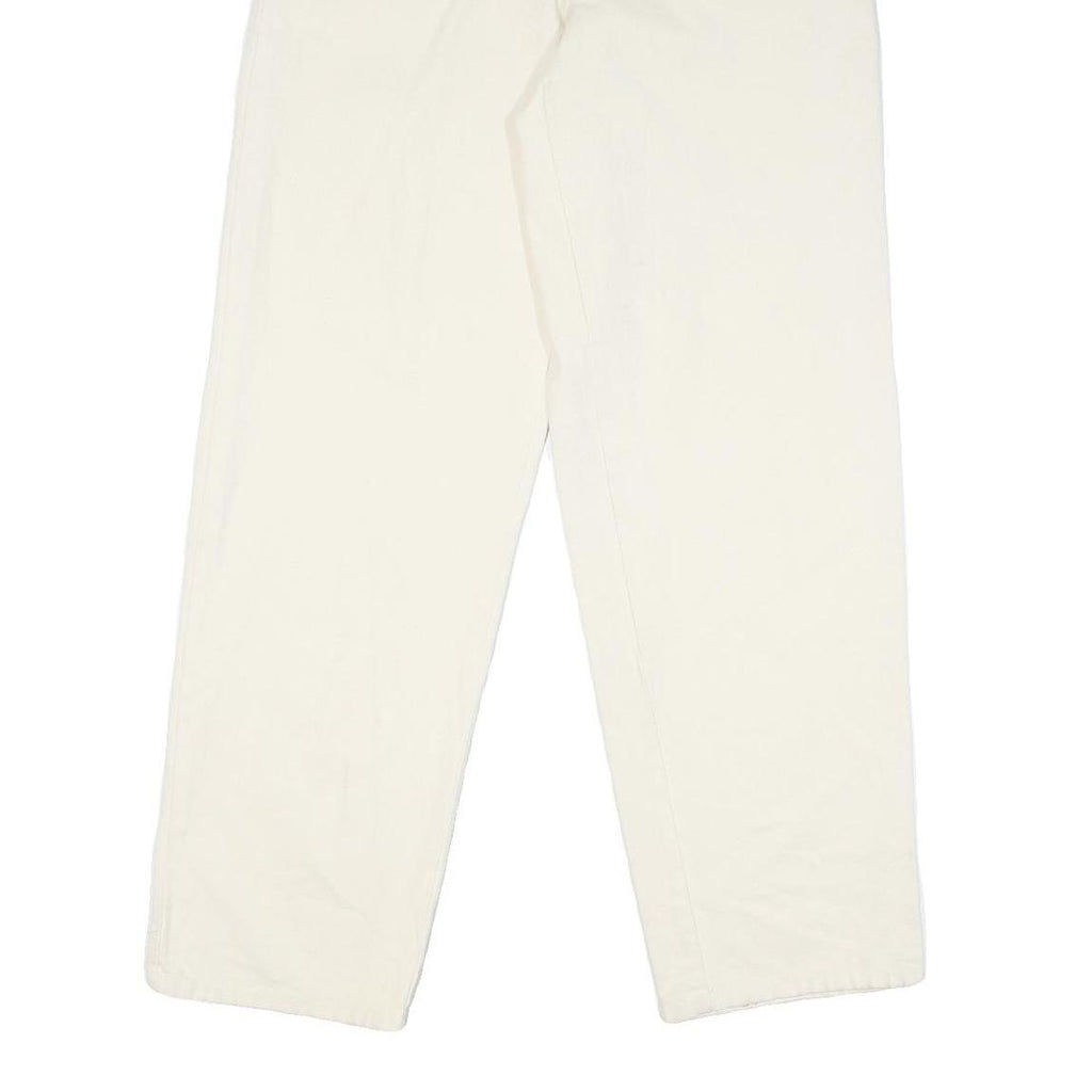 VILAGER Mens Cotton Blend White Regular Fit Straight Leg Trousers W30 L31