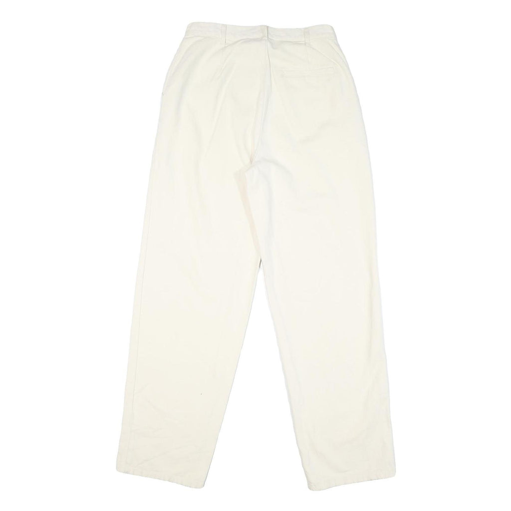 VILAGER Mens Cotton Blend White Regular Fit Straight Leg Trousers W30 L31
