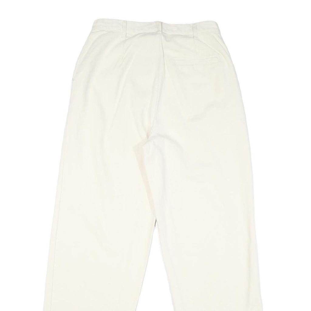 VILAGER Mens Cotton Blend White Regular Fit Straight Leg Trousers W30 L31