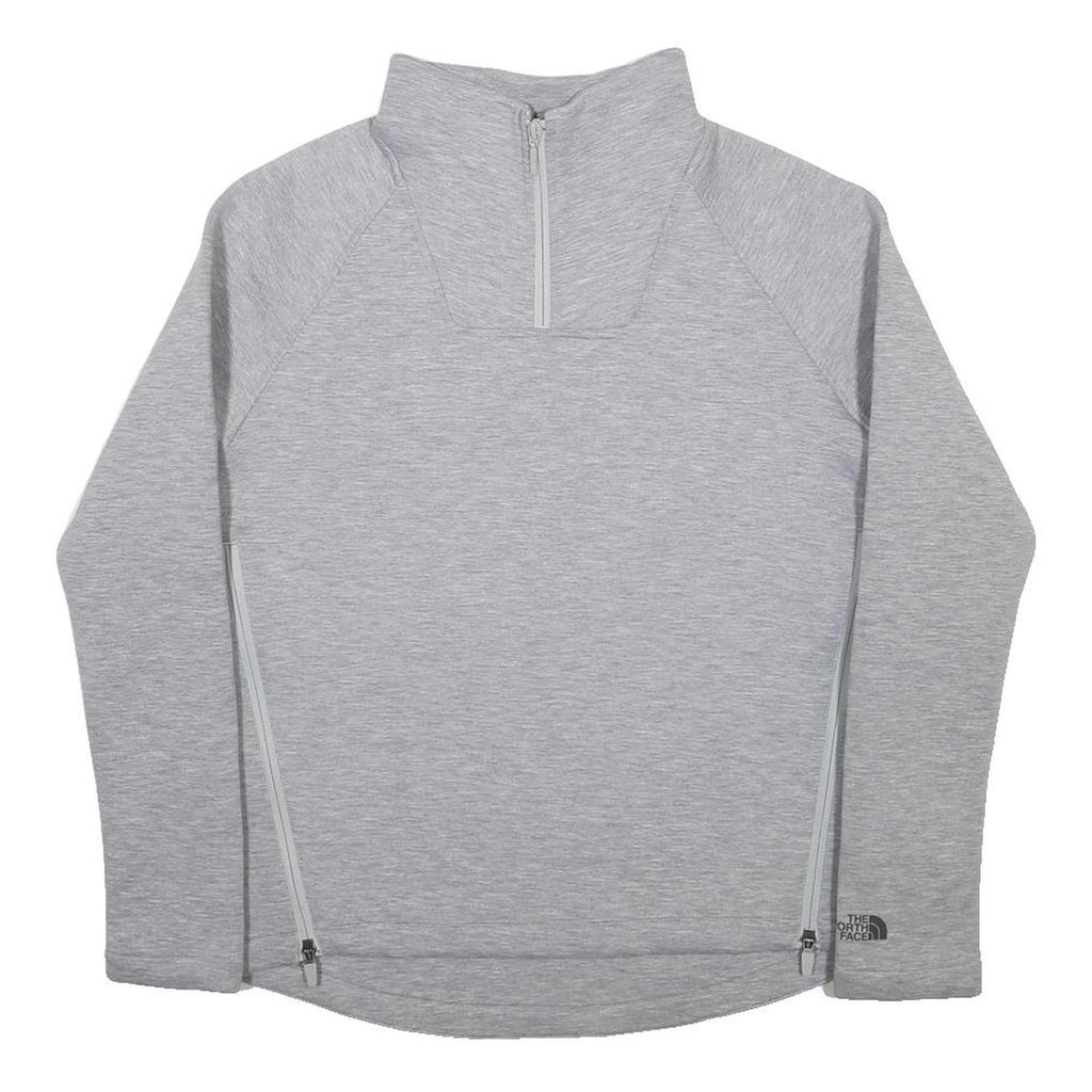THE NORTH FACE Womens Grey 1/4 Zip M Sweatshirt Pullover Lightweight Activewear