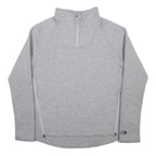 THE NORTH FACE Womens Grey 1/4 Zip M Sweatshirt Pullover Lightweight Activewear