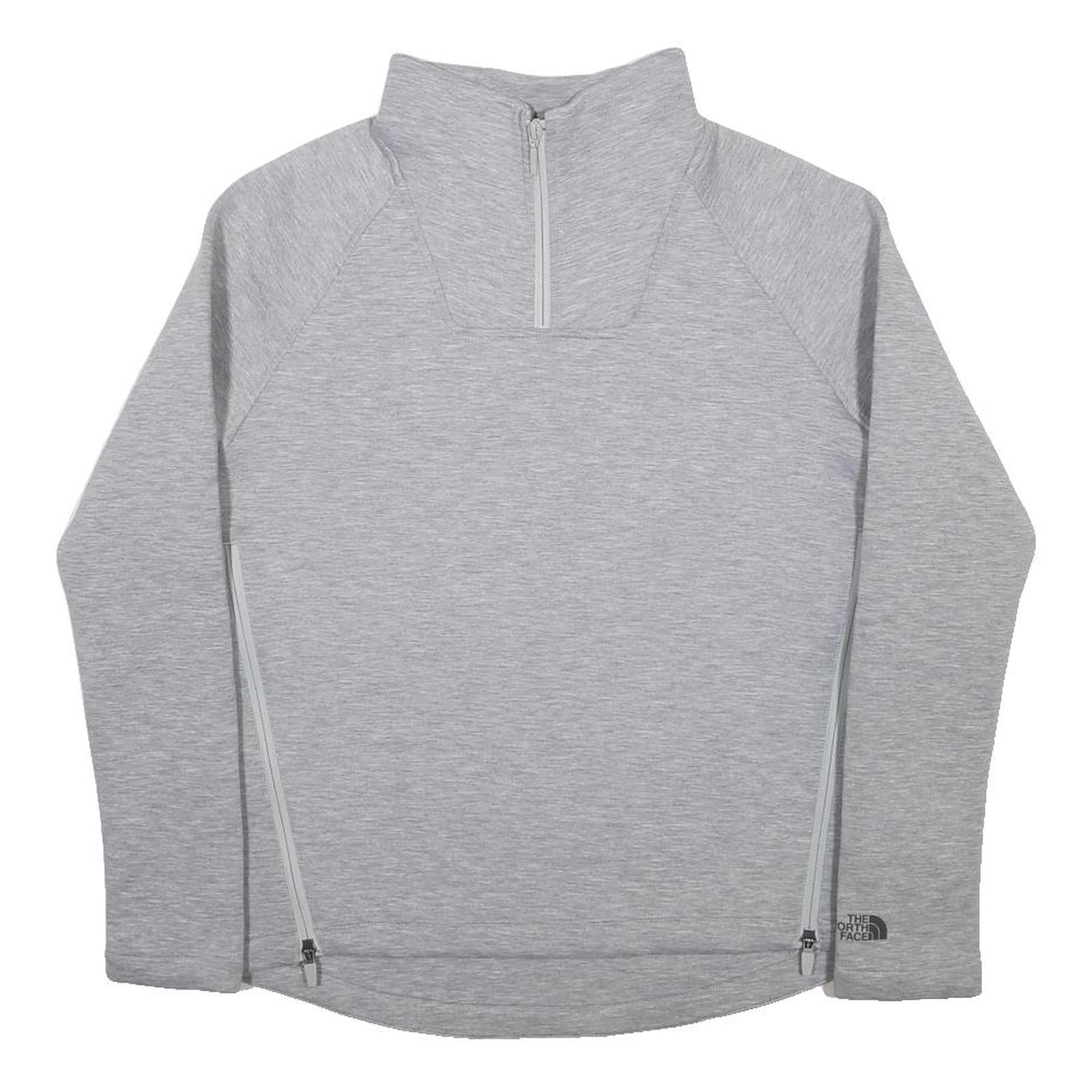 THE NORTH FACE Womens Grey 1/4 Zip M Sweatshirt Pullover Lightweight Activewear