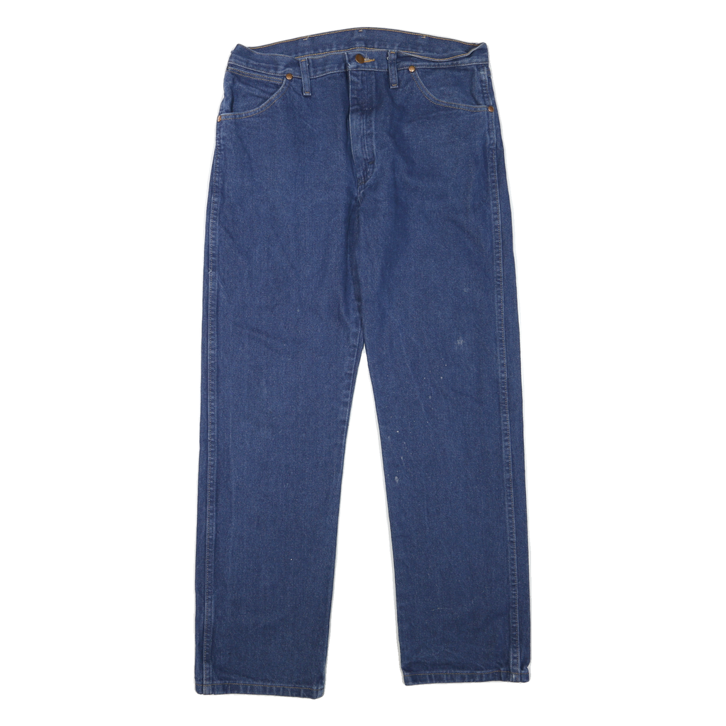 WRANGLER Womens Jeans Blue Regular Straight Denim Medium W34 L31 Classic Cotton